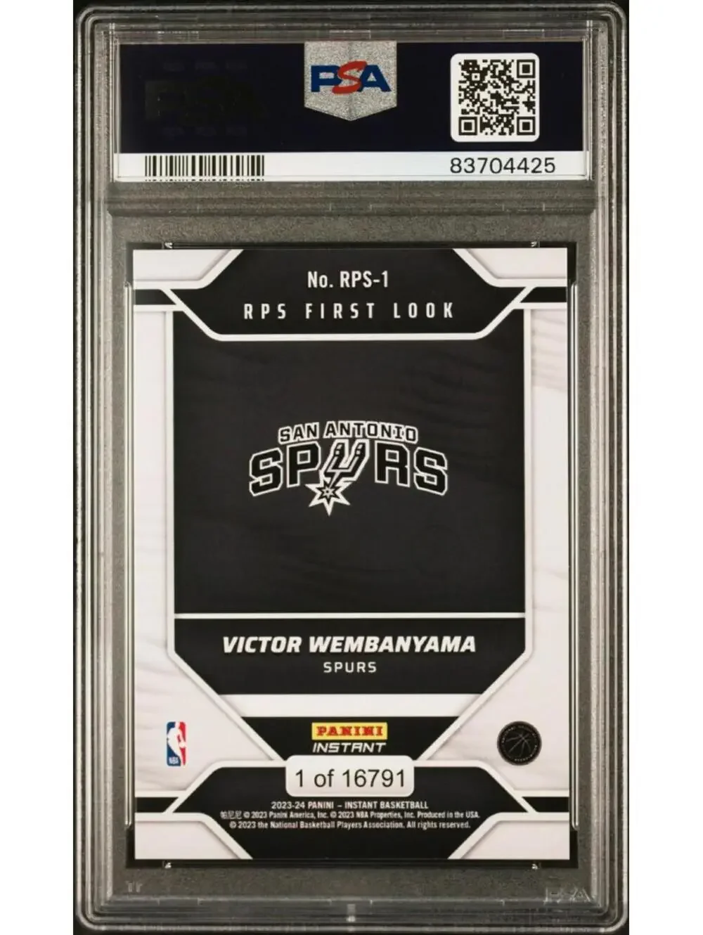2023-24 Panini Instant  RPS First Look #RPS-1 Victor Wembanyama  PSA 10